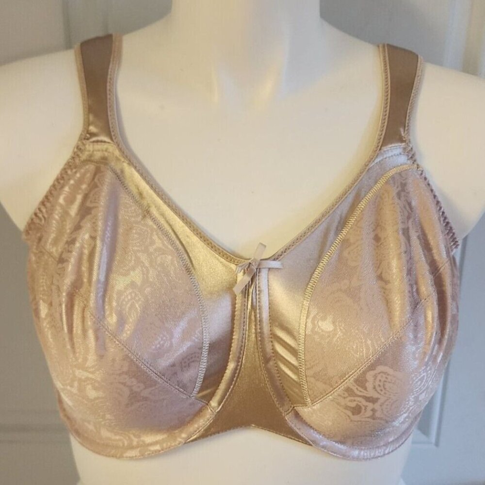Bali Women's Satin Tracing Minimizer Underwire‎ Bra Beige Style 3562 Size 40DD